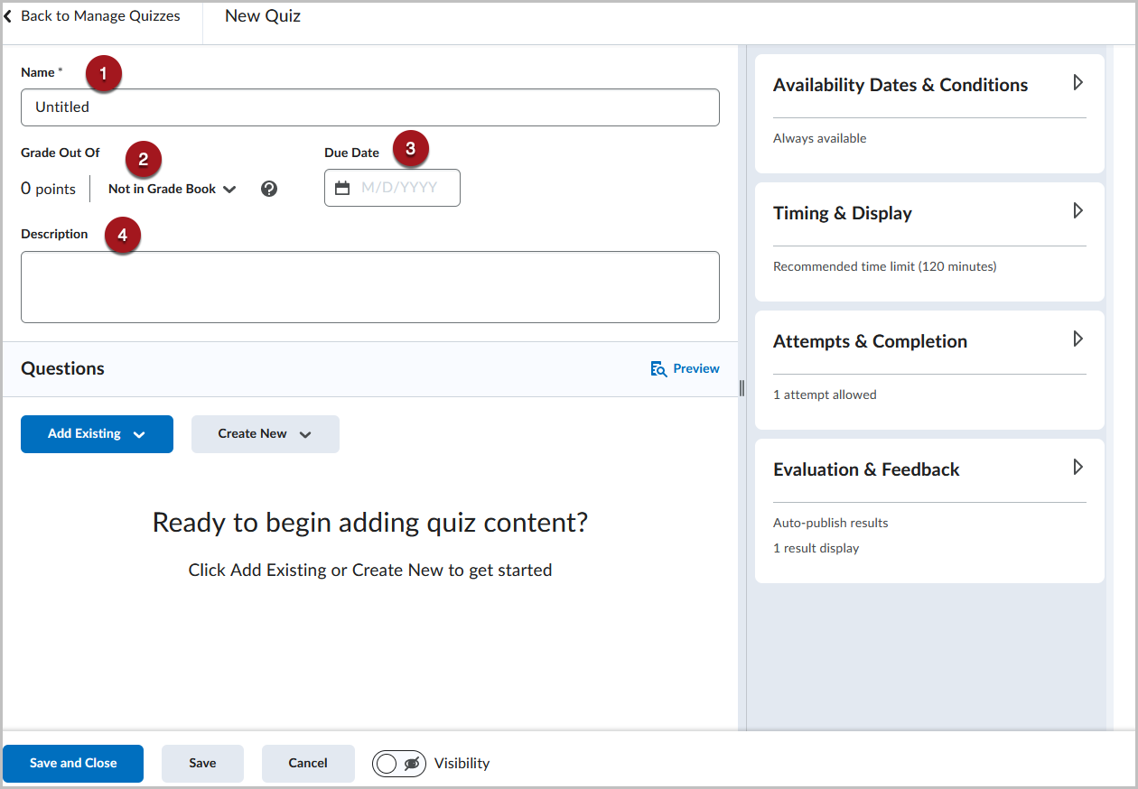 Create New Quiz image