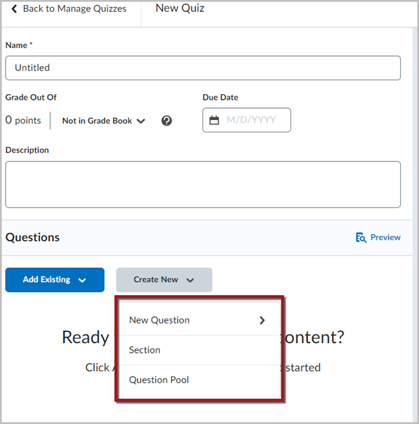create new question